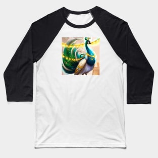 Cute Peacock Drawing Baseball T-Shirt